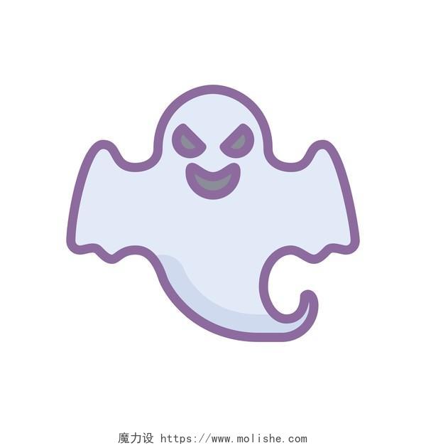 卡通幽灵小鬼 万圣节 紫色 可爱PNG幽灵素材幽灵中元节元素